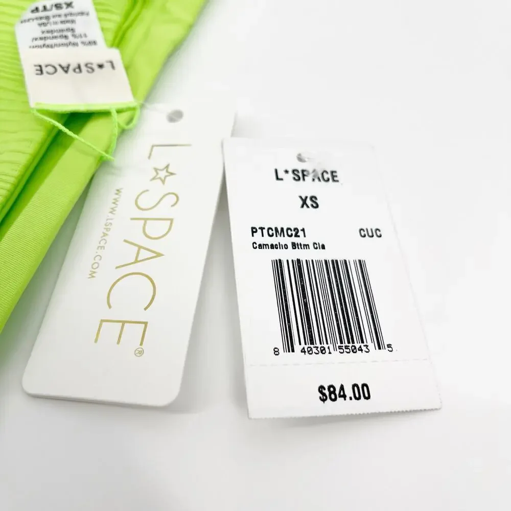 L*Space The Camacho Low RIse Bikini Bottoms Cucumber Green Size XS NEW with Tags